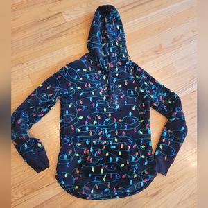 Ugly Sweater Christmas Light Strings S Fleece Hoodie
